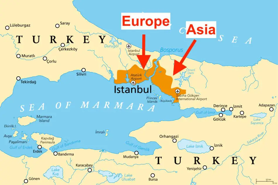 بخش آسیایی و اروپایی استانبول